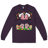 Plum easter costom name rabbit Long Sleeve Tee - MaliasSmallBusiness
