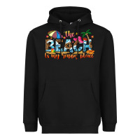 Black the beach is my happy place Heavyweight Hoodie - NancyCooperArtShop