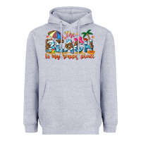 Heather Grey the beach is my happy place Heavyweight Hoodie - NancyCooperArtShop