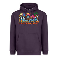 Plum the beach is my happy place Heavyweight Hoodie - NancyCooperArtShop