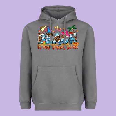 The Beach Is My Happy Place Heavyweight Hoodie Designed By Nancycooperartshop