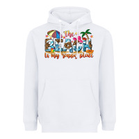 White the beach is my happy place Heavyweight Hoodie - NancyCooperArtShop