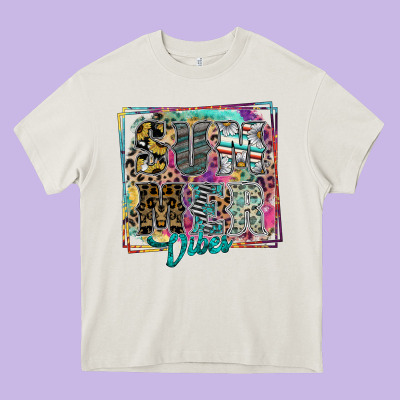 Summer Vibes Heavy Core Tee Designed By Sublimationcraftshop