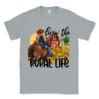 Heather Grey livin the rural life Classic Tee - MaliasSmallBusiness