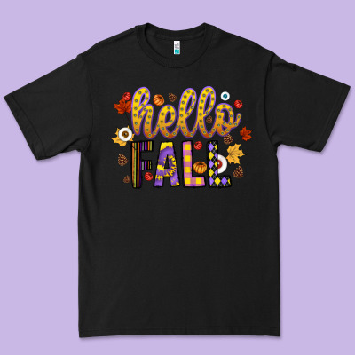 Hello Fall Premium Tee Designed By Cowhidedigitalart
