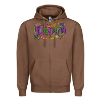 Chestnut louisiana mardi gras Zipper Hoodie - LillyAllenDesigns