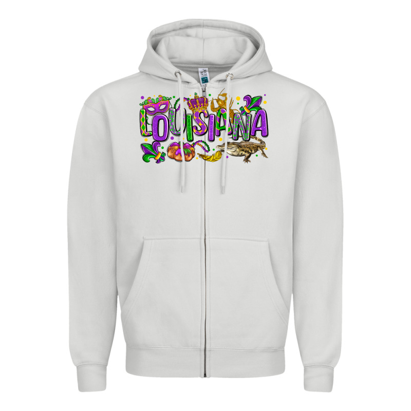 Louisiana Mardi Gras Zipper Hoodie by LillyAllenDesigns | Teevron