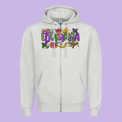 Louisiana Mardi Gras Zipper Hoodie Designed By Lillyallendesigns