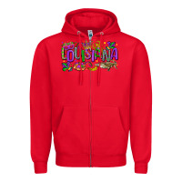 Red louisiana mardi gras Zipper Hoodie - LillyAllenDesigns