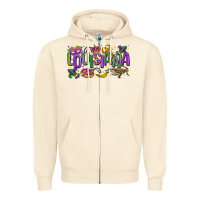 Sandshell louisiana mardi gras Zipper Hoodie - LillyAllenDesigns