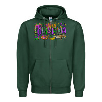 Sports Green louisiana mardi gras Zipper Hoodie - LillyAllenDesigns