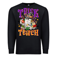 Black trick or teach halloween Premium Sweatshirt - NancyCooperArtShop