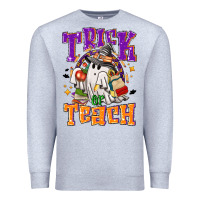 Heather Grey trick or teach halloween Premium Sweatshirt - NancyCooperArtShop