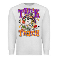 Oatmeal Heather trick or teach halloween Premium Sweatshirt - NancyCooperArtShop