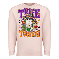 Pale Pink trick or teach halloween Premium Sweatshirt - NancyCooperArtShop