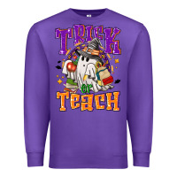 Purple trick or teach halloween Premium Sweatshirt - NancyCooperArtShop