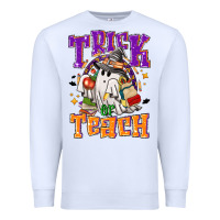 White trick or teach halloween Premium Sweatshirt - NancyCooperArtShop