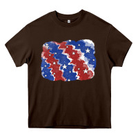Chocolate Brown Patriotic tie dye background Heavy Core Tee - CowGirlArtShop