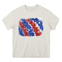 Cream Patriotic tie dye background Heavy Core Tee - CowGirlArtShop