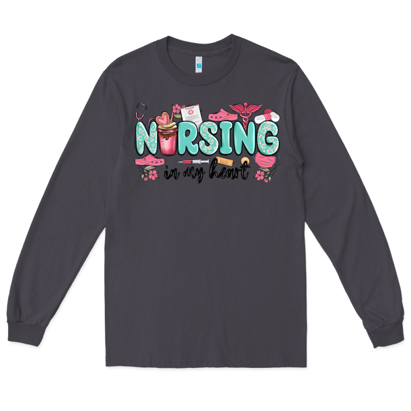 Nursing In My Heart Long Sleeve Tee by MaliasSmallBusiness | Teevron