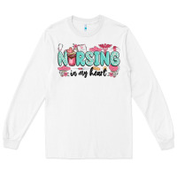 White nursing in my heart Long Sleeve Tee - MaliasSmallBusiness