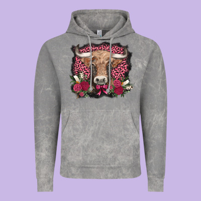 V.d. Cow And Roses Vintage Hoodie Designed By Adodesignshop