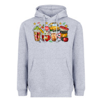 Heather Grey school bus coffee cups Heavyweight Hoodie - NancyCooperArtShop