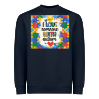 Navy ı love someone with autism Heavyweight Sweatshirt - MaliasSmallBusiness