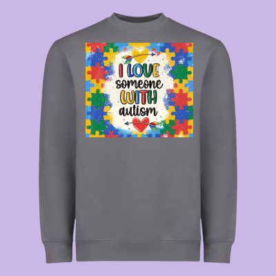 ı Love Someone With Autism Heavyweight Sweatshirt Designed By Maliassmallbusiness
