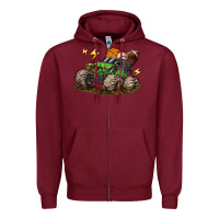 Burgundy monster truck sports Zipper Hoodie - LillyAllenDesigns