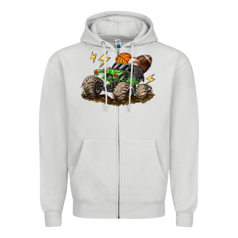 Monster Truck Sports Zipper Hoodie by LillyAllenDesigns | Teevron