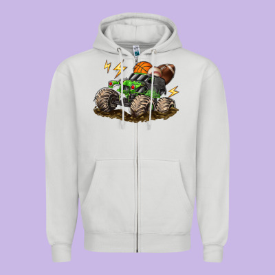 Monster Truck Sports Zipper Hoodie Designed By Lillyallendesigns