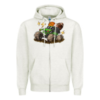 Oatmeal Heather monster truck sports Zipper Hoodie - LillyAllenDesigns