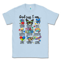 Dusty Blue god says  am autism Classic Tee - MaliasSmallBusiness