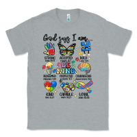 Heather Grey god says  am autism Classic Tee - MaliasSmallBusiness