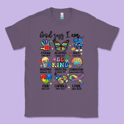 God Says  Am Autism Classic Tee Designed By Maliassmallbusiness