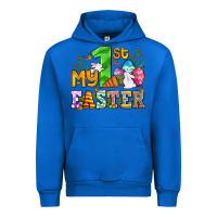 Cobalt Easter Day My first Easter with eggs and rabbits Urban Hoodie - OliviaCreatesArt