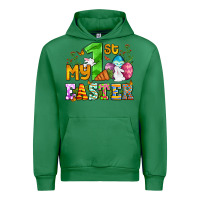 Emerald Easter Day My first Easter with eggs and rabbits Urban Hoodie - OliviaCreatesArt