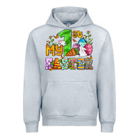 Heather Grey Easter Day My first Easter with eggs and rabbits Urban Hoodie - OliviaCreatesArt
