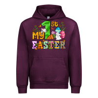 Mauve Wine Easter Day My first Easter with eggs and rabbits Urban Hoodie - OliviaCreatesArt