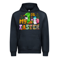 Navy Easter Day My first Easter with eggs and rabbits Urban Hoodie - OliviaCreatesArt