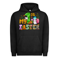 Pigment Black Easter Day My first Easter with eggs and rabbits Urban Hoodie - OliviaCreatesArt