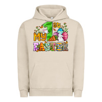 Pigment French Oak Easter Day My first Easter with eggs and rabbits Urban Hoodie - OliviaCreatesArt