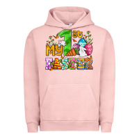 Pigment Salmon Easter Day My first Easter with eggs and rabbits Urban Hoodie - OliviaCreatesArt