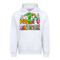 White Easter Day My first Easter with eggs and rabbits Urban Hoodie - OliviaCreatesArt