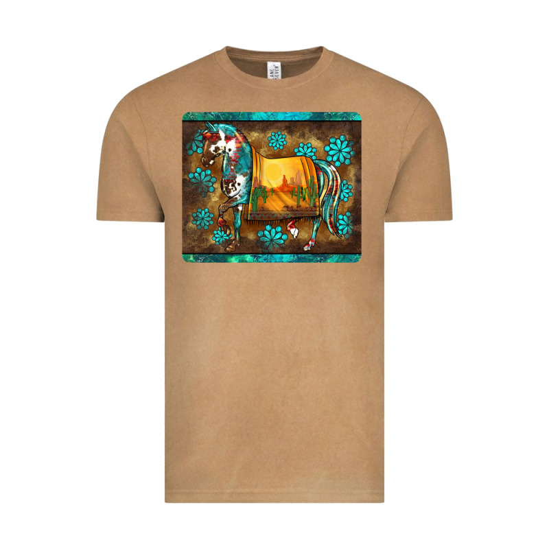 Western Horse Sunset Turquoise's Gemstones Mousepad Vintage Tee by BarkalooDesign | Teevron