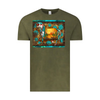 Vintage Olive western horse sunset turquoise's gemstones mousepad Vintage Tee - BarkalooDesign