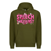 Army Green breast cancer speech therapist Premium Hoodie - texasbilliewilder