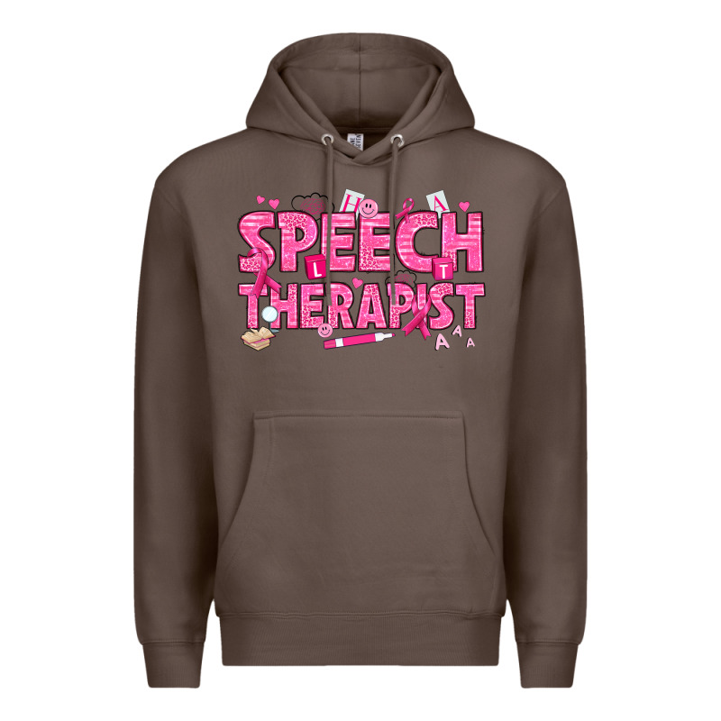 Breast Cancer Speech Therapist Premium Hoodie by texasbilliewilder | Teevron