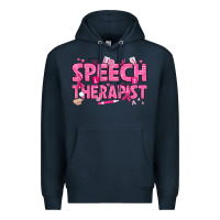 Navy breast cancer speech therapist Premium Hoodie - texasbilliewilder